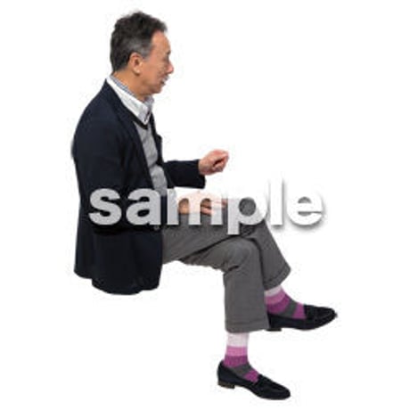 Cutout People　座る　男性　LL_503