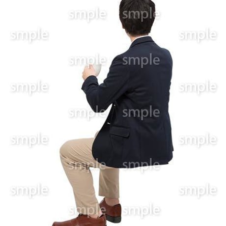 Cutout People　座る　男性　LL_070