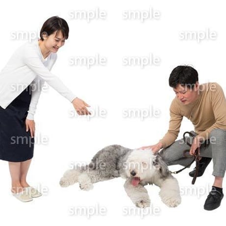 Cutout People　犬の散歩　II_489