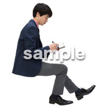 Cutout People　座る　男性　LL_108
