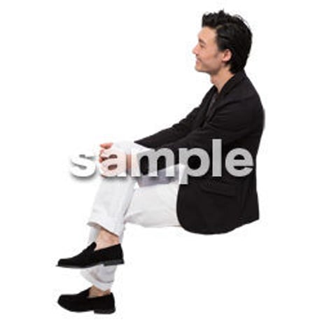 Cutout People　座る　男性　LL_134