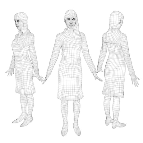 3D人モデルAポーズ　008_Rika
