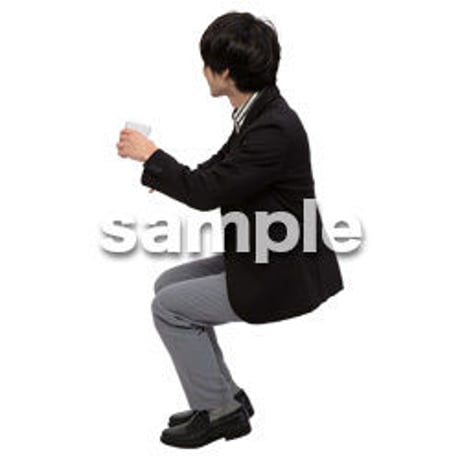 Cutout People　座る　男性　LL_148