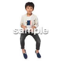 Cutout People　座る　男の子　LL_541