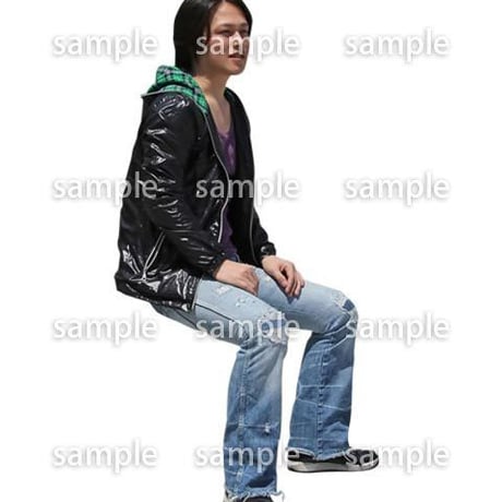 人物切抜き素材　座る人Ⅱ編　Q_578