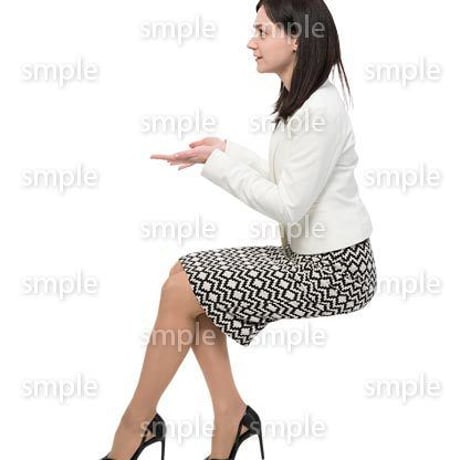 Cutout People　座る　外国人　KK_563