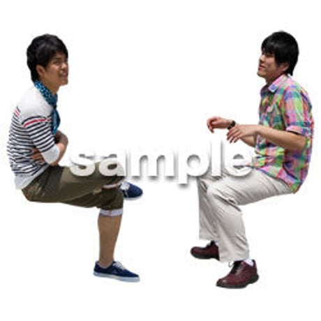 人物切抜き素材　座る人Ⅱ編　Q_074