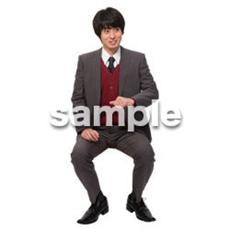 Cutout People　座る　男性　LL_016