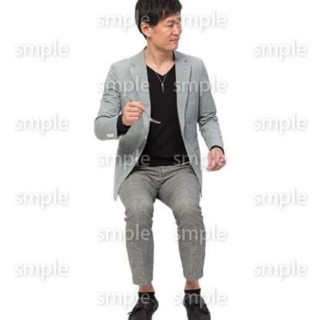 Cutout People　座る　男性　LL_246