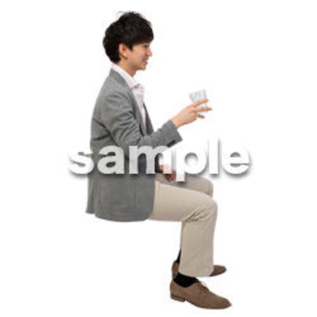 Cutout People　座る　男性　LL_253