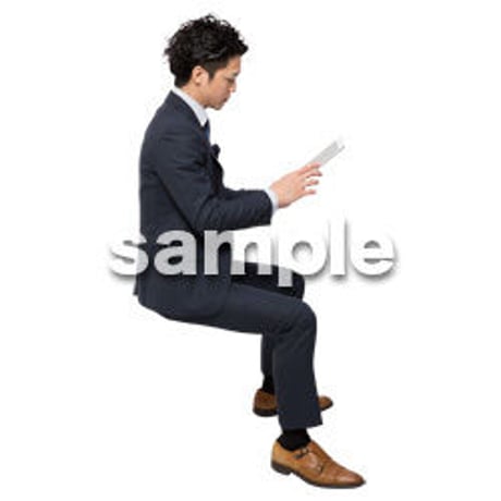Cutout People　座る　男性　LL_008