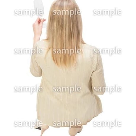 Cutout People　鳥瞰　座る女性 　FF_475