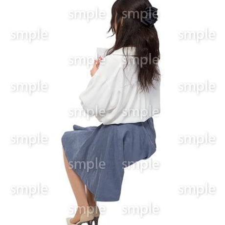 Cutout People　座る女性　KK_324