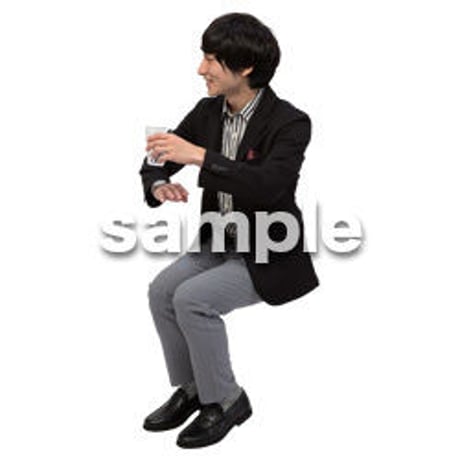Cutout People　座る　男性　LL_147