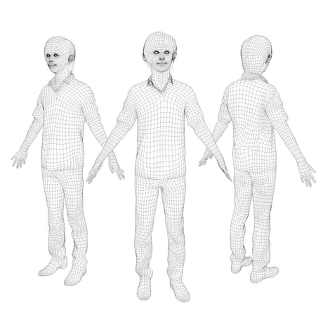 3D人モデルAポーズ　090_Ren