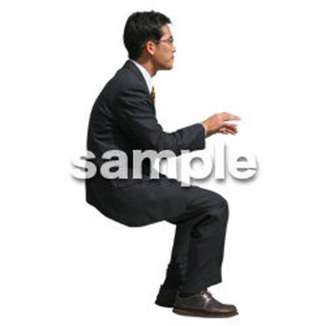 人物切抜き素材　座る人編　H_122