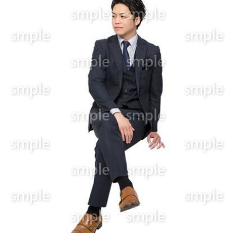 Cutout People　座る男性　LL_001