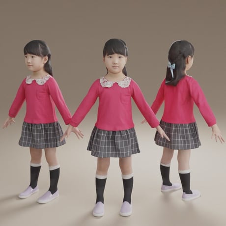 3D人モデルAポーズ　241_Emi