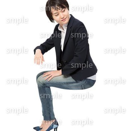 Cutout People　座る女性　KK_143