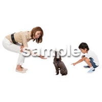 Cutout People　犬の散歩　II_483