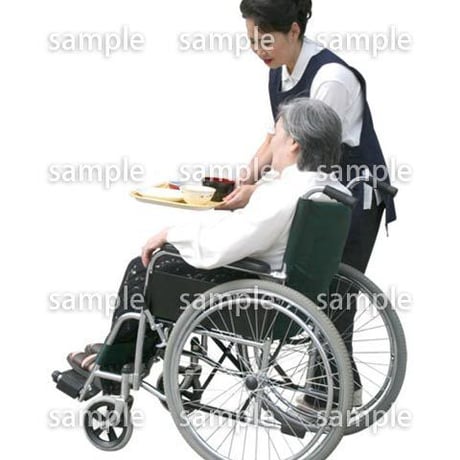 人物切抜き素材　医療・シニア車椅子編　D_294