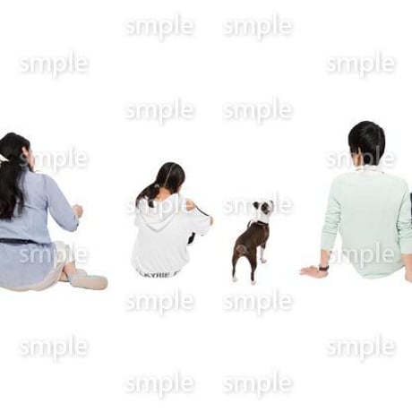 Cutout People　犬の散歩　II_500