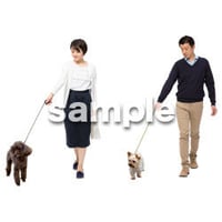 Cutout People　犬の散歩　II_466
