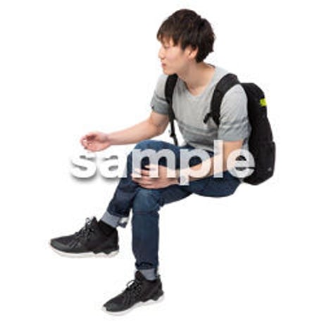 Cutout People　座る　男性　LL_487