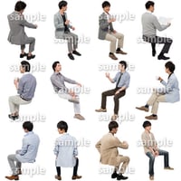 人物切抜きセット☆座る男性　1_set178