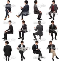 人物切抜きセット☆座る男性　1_set174