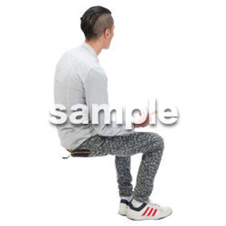 Cutout People　座る　男性　LL_454