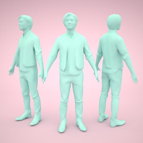 3D人モデルAポーズ　070_Syun