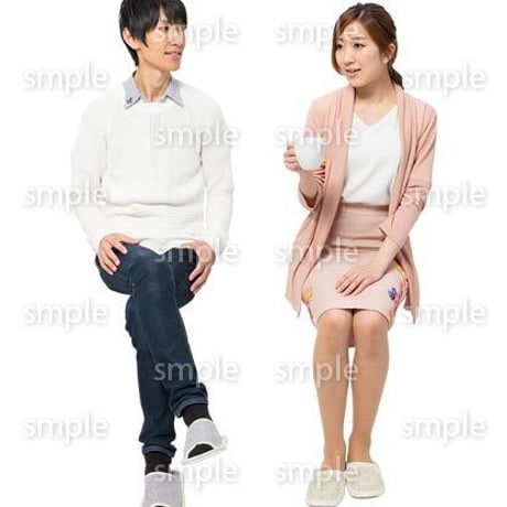 Cutout People　アットホーム　座る　II_381