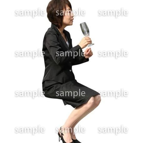 人物切抜き素材　座る人編　H_367