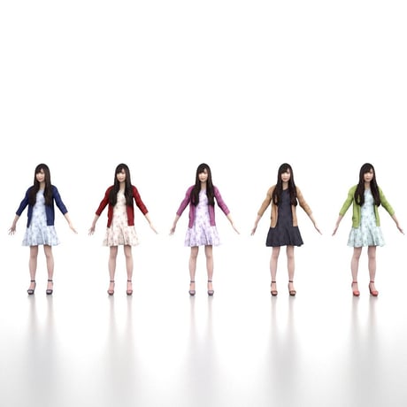 3D人モデルAポーズ　072_Yui