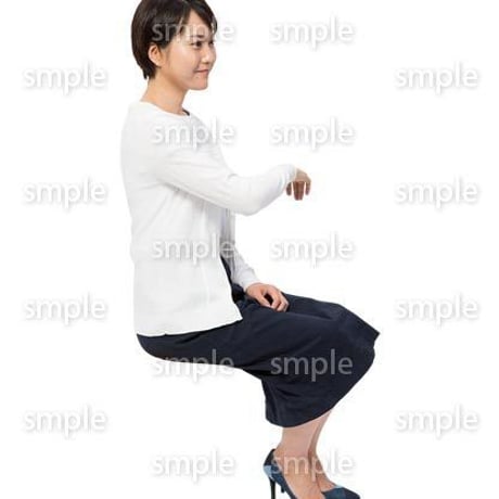 Cutout People　座る女性　KK_163