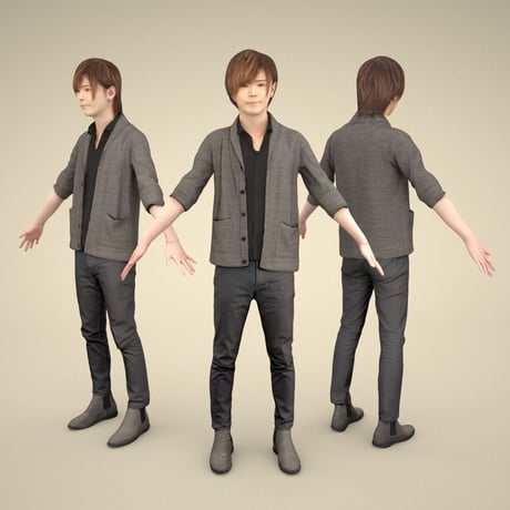 3D人モデルAポーズ　082_Ren