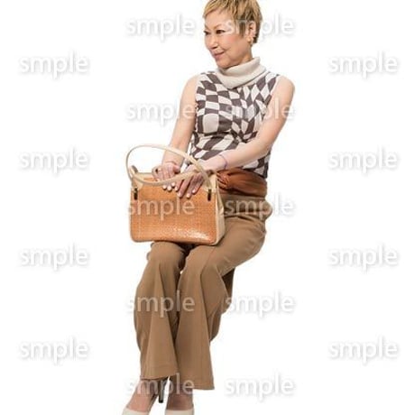 Cutout People　座る女性　KK_452