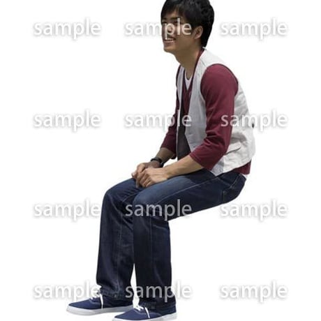 人物切抜き素材　座る人Ⅱ編　Q_588
