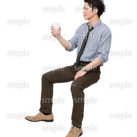 Cutout People　座る　男性　LL_272