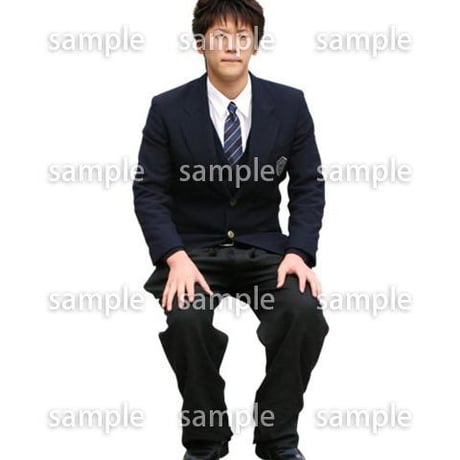 人物切抜き素材　座る人編　H_575