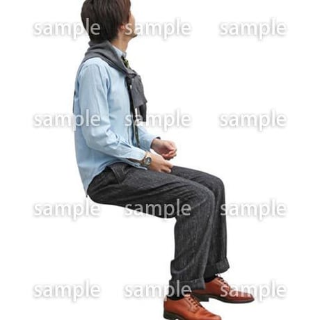 人物切抜き素材　座る人Ⅱ編　Q_480