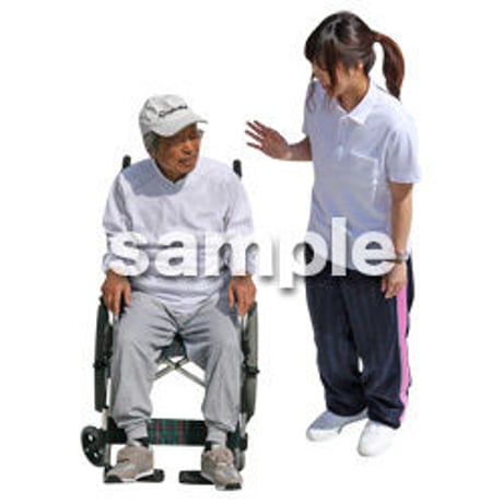 人物切抜き素材　シニア介護編　S_366