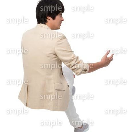 Cutout People　座る　男性　LL_305