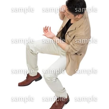 Cutout People　鳥瞰　座る男性 　FF_417