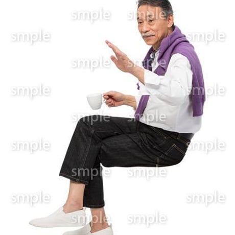 Cutout People　座る　男性　LL_508