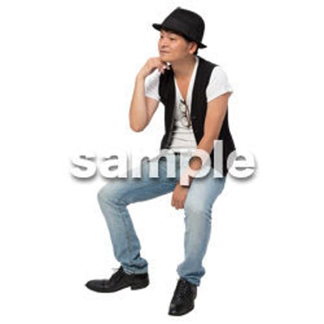 Cutout People　座る　男性　LL_476