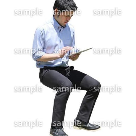 人物切抜き素材　座る人Ⅱ編　Q_463