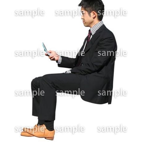 人物切抜き素材　座る人編　H_132