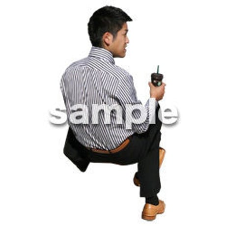 人物切抜き素材　座る人編　H_203